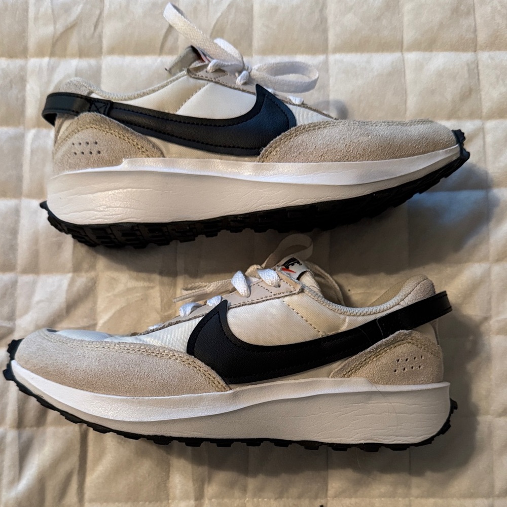 Nike White and Beige Athletic Shoes